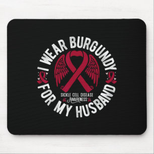 Tapis De Souris Je Porte La Bourgogne Pour Mon Mari Sickle Cell Aw