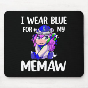 Tapis De Souris Je porte le bleu pour mon souvenir Diabète sensibi