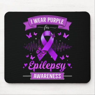 Tapis De Souris Je porte le Purple pour l'épilepsie Sensibilisatio