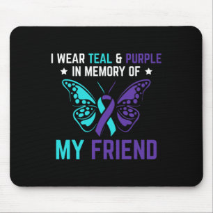 Tapis De Souris Je Porte Le Purple Turquoise En Mémoire De Mon Ami