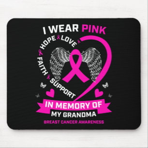 Tapis De Souris Je Porte Le Rose En Mémoire De Mon Grand-Mère Canc