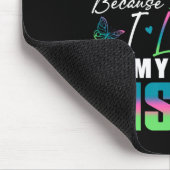 Tapis De Souris Je Porte Le Rose Turquoise Vert Parce Que J'Aime M (Coin)