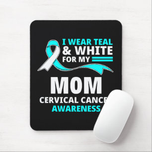 Tapis De Souris Je Porte Le Sarcelle Et Blanc Ma Mère Cancer Du Co