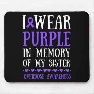 Tapis De Souris Je Porte Le Violet En Mémoire De Ma Soeur À L'Époq