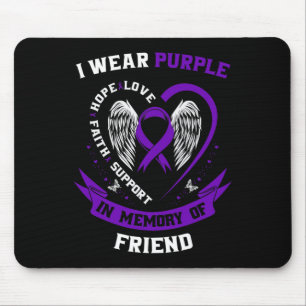 Tapis De Souris Je porte le violet en mémoire de mon ami Pancreati