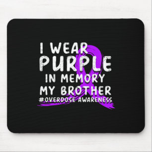 Tapis De Souris Je Porte Le Violet En Mémoire De Mon Frère - Surdo