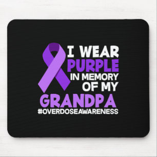 Tapis De Souris Je Porte Le Violet En Mémoire De Mon Grand-Père, L