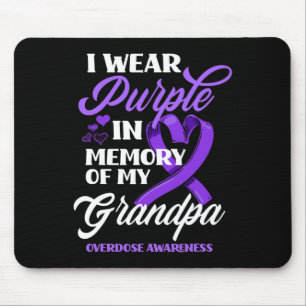 Tapis De Souris Je Porte Le Violet En Mémoire De Mon Grand-Père, L