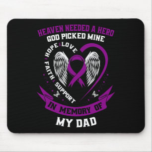 Tapis De Souris Je Porte Le Violet En Mémoire De Papa Cancer Pancr