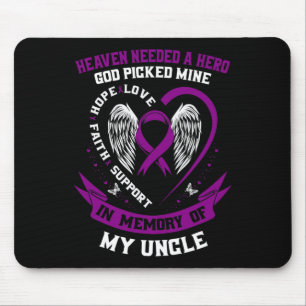 Tapis De Souris Je Porte Le Violet En Mémoire Du Cancer Pancréatiq