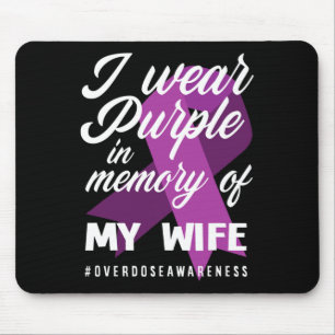 Tapis De Souris Je Porte Le Violet En Mémoire Pour Ma Femme Surdos