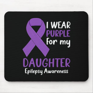 Tapis De Souris Je porte le violet pour ma fille Epilepsie Sensibi