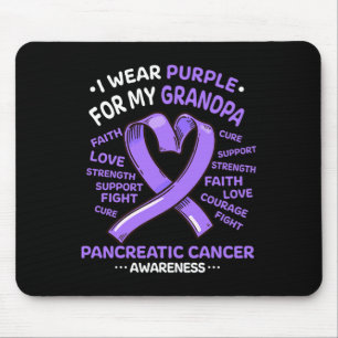 Tapis De Souris Je Porte Le Violet Pour Mon Grand-Père Cancer Panc