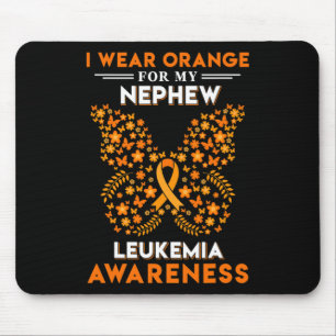 Tapis De Souris Je porte l'orange pour ma leucémie hématologique N