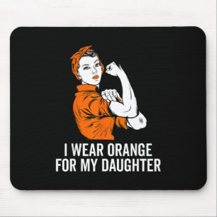 Tapis De Souris Je porte orange pour la sensibilisation à la leucé
