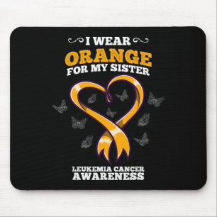 Tapis De Souris Je Porte Orange Soeur Leucémie Cancer Sensibilisat