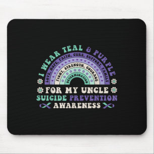 Tapis De Souris Je Porte Turquoise & Purple Pour Mon Oncle Sui