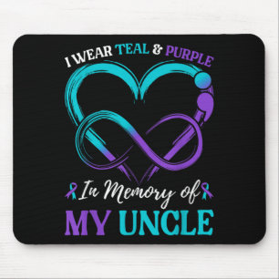 Tapis De Souris Je Porte Turquoise & ; Violet En Mémoire De Mon