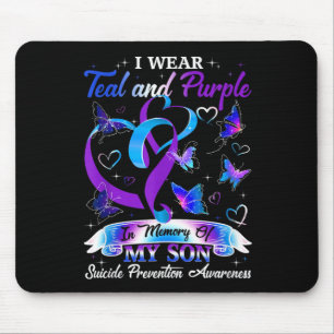Tapis De Souris Je Porte Turquoise & Violet Pour Mon Fils Suic