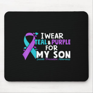 Tapis De Souris Je Porte Turquoise & Violet Pour Mon Fils Suic
