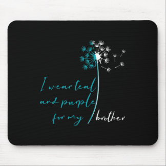 Tapis De Souris Je porte Turquoise et pourpre pour mon frère Suici