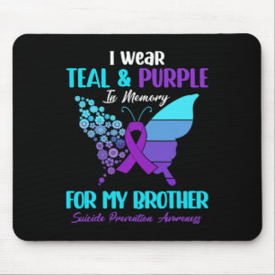 Tapis De Souris Je Porte Turquoise Et Violet En Mémoire De Frère S