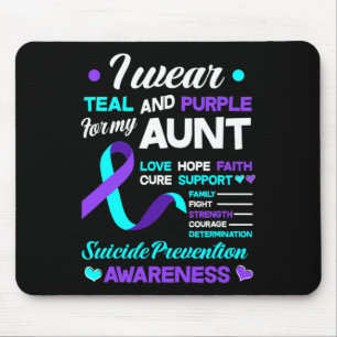Tapis De Souris Je Porte Turquoise Et Violet Pour Ma Tante Suicide