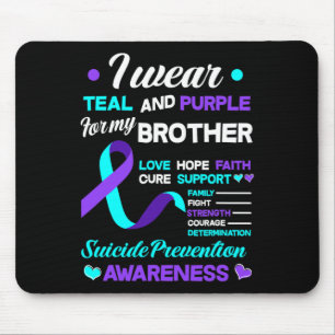 Tapis De Souris Je Porte Turquoise Et Violet Pour Mon Frère Suicid