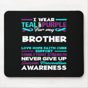 Tapis De Souris Je Porte Turquoise Et Violet Pour Mon Frère Suicid