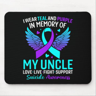 Tapis De Souris Je Porte Turquoise Et Violet Pour Mon Oncle Suicid