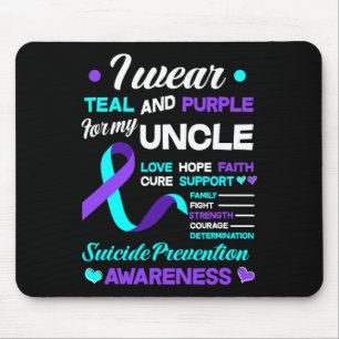 Tapis De Souris Je Porte Turquoise Et Violet Pour Mon Oncle Suicid