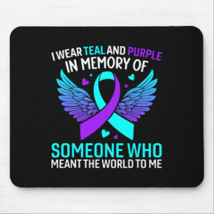 Tapis De Souris Je Porte Turquoise Et Violet Pour Quelqu'Un Qui Ve