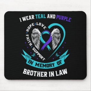 Tapis De Souris Je Porte Turquoise Violet Suicide Sensibilisation