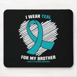 Tapis De Souris Je Porte Une Turquoise Pour Mon Frère Tourette Syn