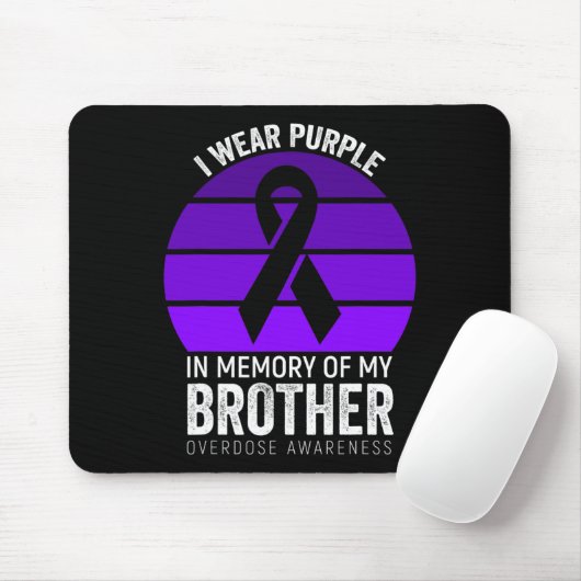 Tapis De Souris Je Porte Violet Surdose Sensibilisation Brun Ruban (Avec souris)