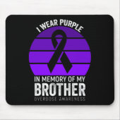 Tapis De Souris Je Porte Violet Surdose Sensibilisation Brun Ruban (Devant)