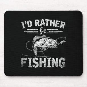 Tapis De Souris Je préférerais pêcher cadeau drôle de pêcheur Hob