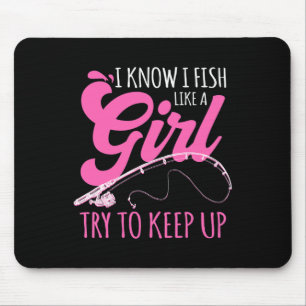 Tapis De Souris Je sais que je pêche comme une femme pêcheuse cade