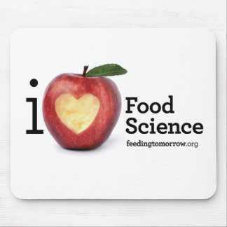 Tapis De Souris "Je sciences de l'alimentation de coeur" Mousepad