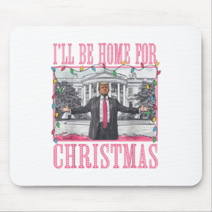 Tapis De Souris Je serai à la maison pour Noël Père Noël drôle Tru