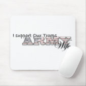 Tapis De Souris Je soutiens nos troupes/Épouse-Mousepad d'armée (Avec souris)
