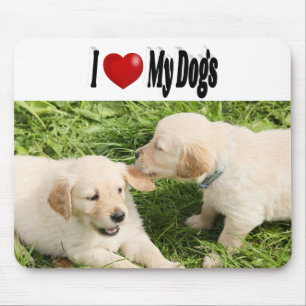 Tapis De Souris Je suis amoureux de mes chiens photo