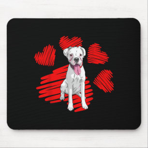 Tapis De Souris Je suis amoureux de mon cœur de patte de chien Box
