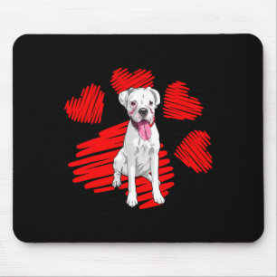 Tapis De Souris Je suis amoureux de mon cœur de patte de chien Box