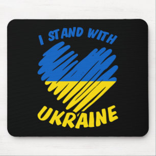 Tapis De Souris Je suis avec l'Ukraine I Drapeau ukrainien Bleu Ja
