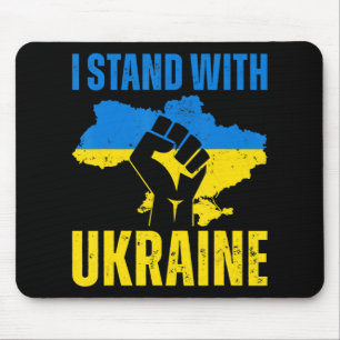 Tapis De Souris Je Suis Avec L'Ukraine Le Drapeau Ukrainien Monte 