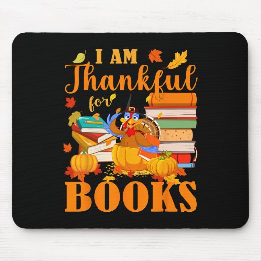 Tapis De Souris Je Suis Heureux Pour Les Livres Automne Bibliothéc (Devant)