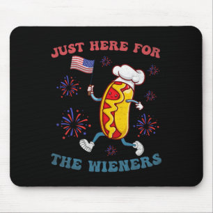 Tapis De Souris Je suis juste ici pour les Wieners Funny 4 juillet
