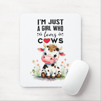 Tapis De Souris Je suis juste une fille qui aime les vaches