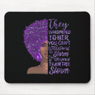 Tapis De Souris Je suis la tempête forte femme noire violette over